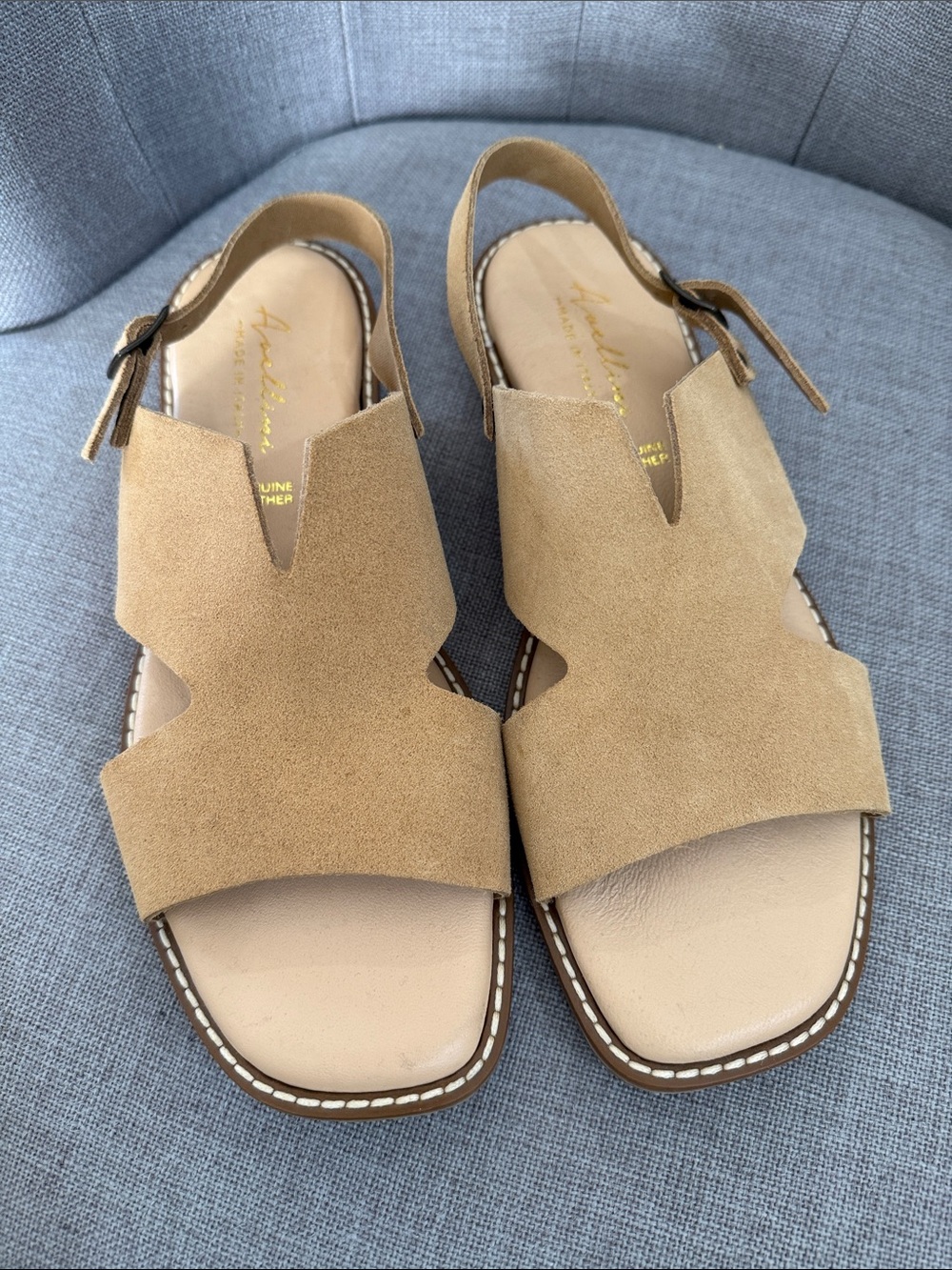 Women's Suede Slingback Sandals in Tan
